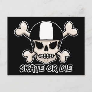 Skate oder die Schädel und Kreuzknochen Postkarte