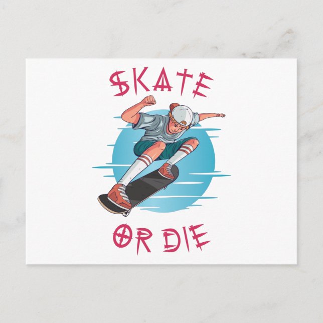 Skate oder die Skateboarder Boy Postkarte (Vorderseite)
