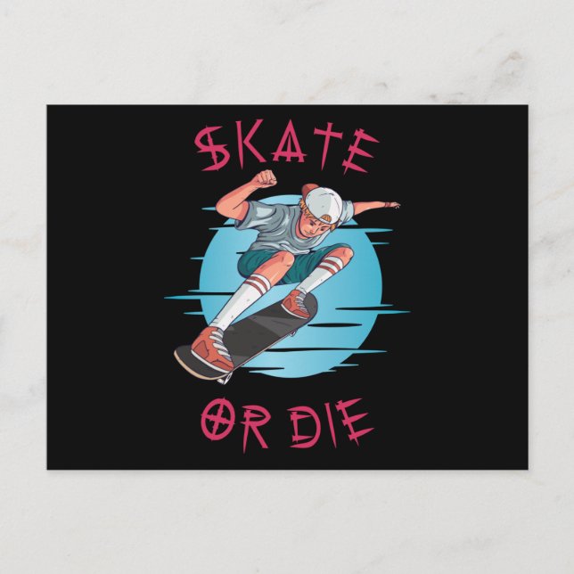 Skate oder die Skateboarder Boy Postkarte (Vorderseite)