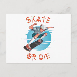 Skate oder die Skateboarder Boy Postkarte