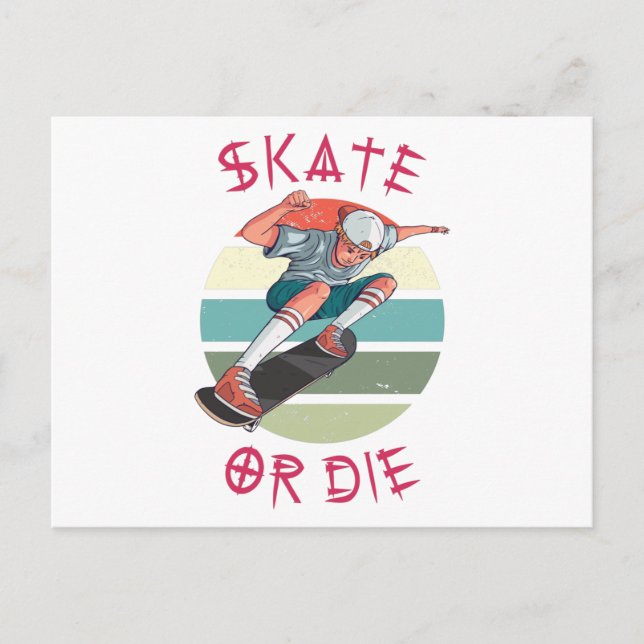 Skate oder die Skateboarder Boy Postkarte (Vorderseite)