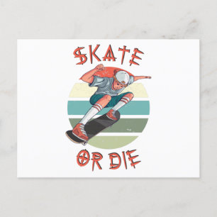 Skate oder die Skateboarder Boy Postkarte
