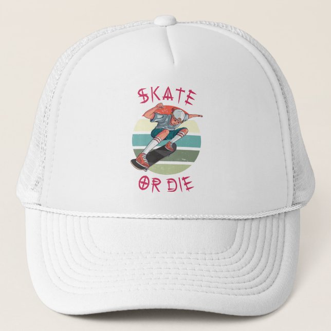 Skate oder die Skateboarder Boy Truckerkappe (Vorderseite)
