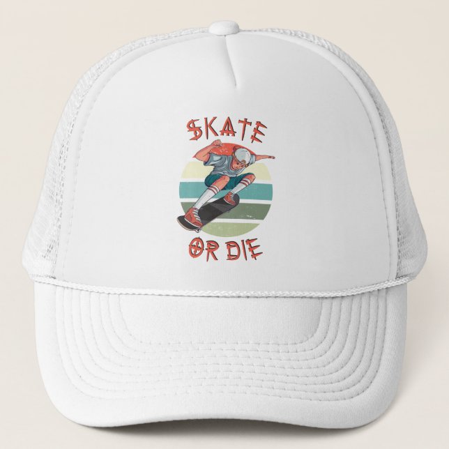 Skate oder die Skateboarder Boy Truckerkappe (Vorderseite)