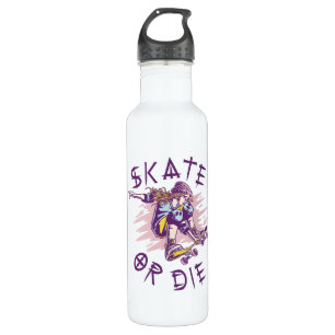 Skate oder die Skateboarder Girl Edelstahlflasche