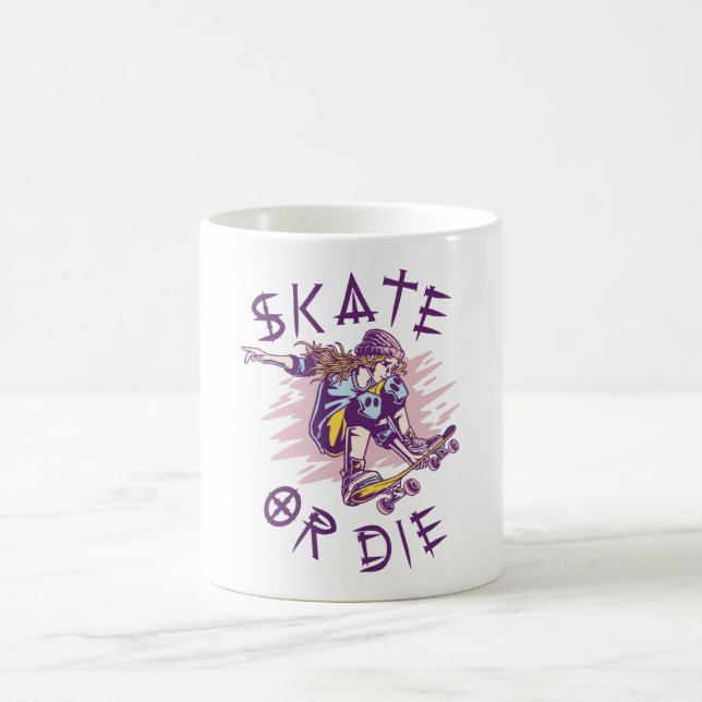 Skate oder die Skateboarder Girl Kaffeetasse (Mittel)