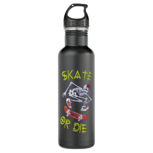 Skate oder die Skeleton-Skateboarder Edelstahlflasche