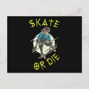 Skate oder die Skeleton-Skateboarder Postkarte