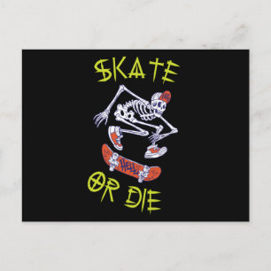 Skate oder die Skeleton-Skateboarder Postkarte