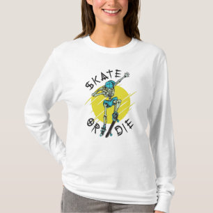 Skate oder die Skeleton-Skateboarder T-Shirt