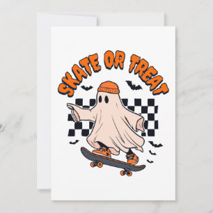 Skate- oder Leckerei-Ghost-Halloween Einladung
