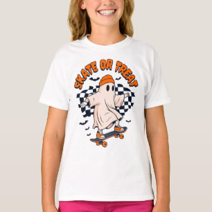 Skate- oder Leckerei-Ghost-Halloween T-Shirt