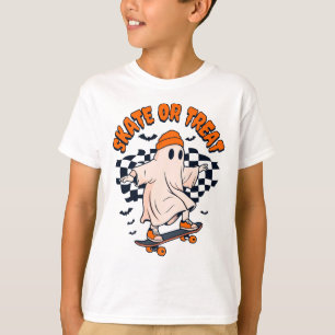 Skate- oder Leckerei-Ghost-Halloween T-Shirt