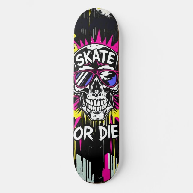 Skate or Die Nº4 - Skateboard Deck - Punk Grunge (Recto)