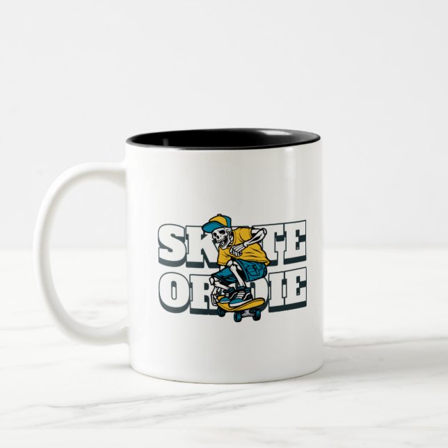 Skate Or Die Zweifarbige Tasse (Links)
