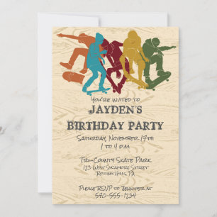 Skate Park Skateboarding Themed Teenies Geburtstag Einladung