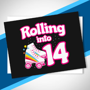 Skate-Party - 14. Geburtstagsfeier - Rollschuhfahr Postkarte