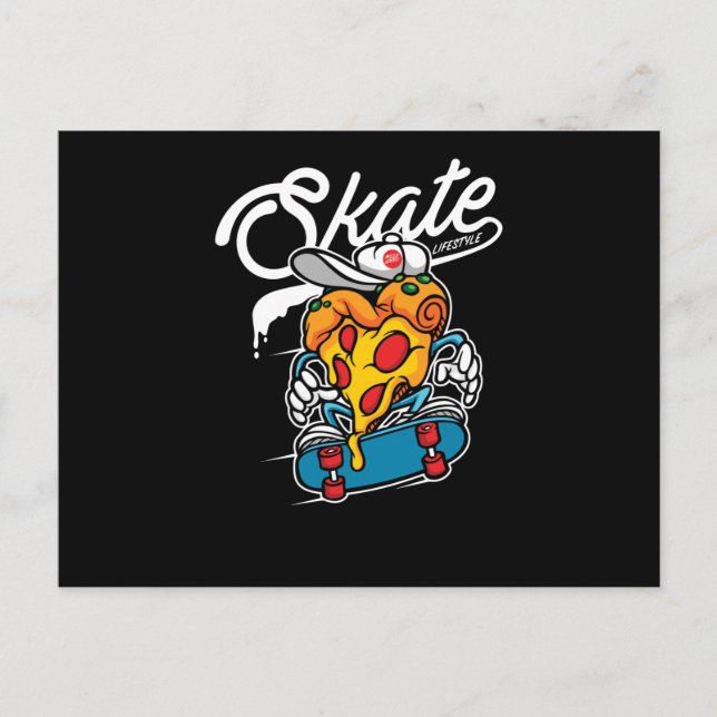 Skate Pizza Postkarte (Vorderseite)
