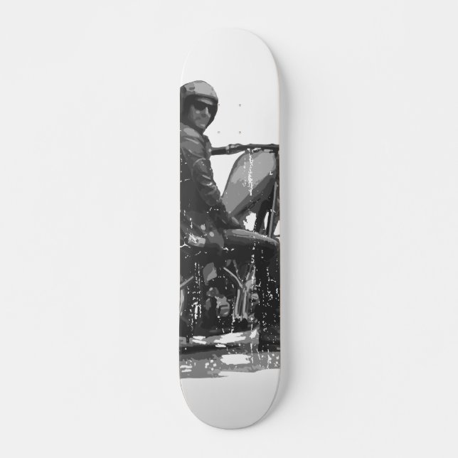 Skate-Plattform mit Chopper-Motorrad-Reiter Skateboard (Vorne)