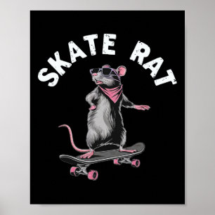 Skate Rat - Skateboarding Ratte - Skate Grafik  Poster