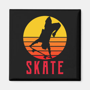 Skate Retro Vintage Skateboarder Skateboarding Magnet