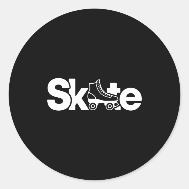 Skate Roller Skate Roller Skating Roller Skater  Runder Aufkleber (Vorderseite)