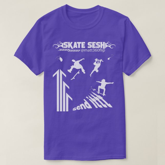 SKATE SESH Matt360Drehen Edition Skateboarder-Desi T-Shirt (Design vorne)