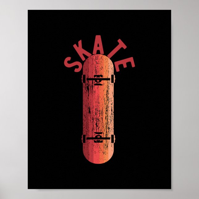 Skate Skateboard-Deck Retro  Poster (Vorne)