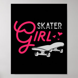 Skate Skateboarderin Frauen Mädchen Skaterin Skate Poster