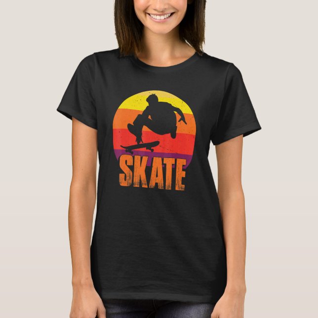 Skate Skateboarding Retro Sport  Skateboarder Vint T-Shirt (Vorderseite)