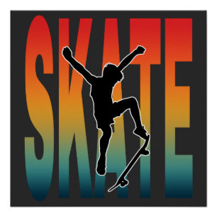 Skate Skateboarding Silhouette Poster