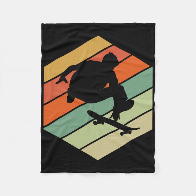 Skate Skater Skateboarder Skateboarding Gift Vinta Fleecedecke (Vorderseite)