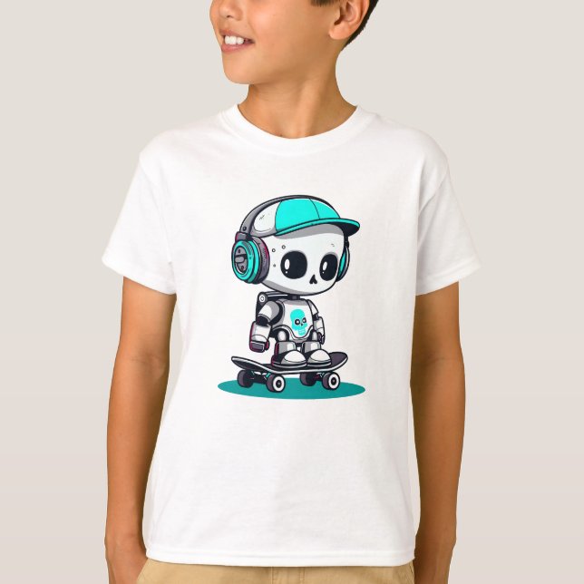 Skate SkullBot T-Shirt (Vorderseite)