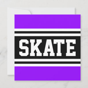 SKATE Spaß Lila Schwarz-weiße Racing Streifen Ankündigung