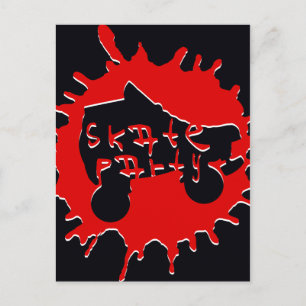 Skate-Splatter-Party-Einladung Einladungspostkarte
