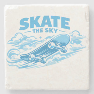 Skate The Sky – Blauer Drift Steinuntersetzer