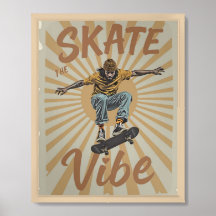 Skate The Vibe - Städtische Retro Art Poster