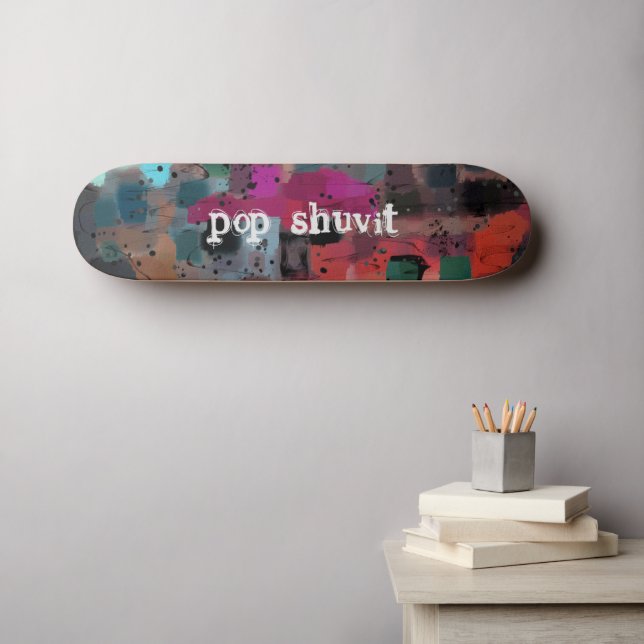 Skate Trick Grunge Typografie Abstrakte Städtische Skateboard (Wandkunst (Horz))