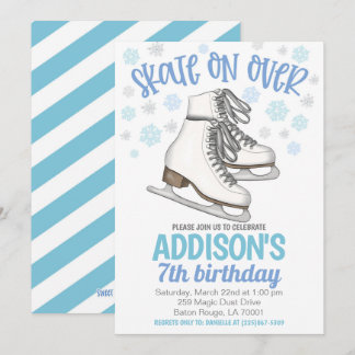 Skate über Eis Skate Geburtstag Einladung