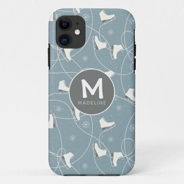 Skate und Schneeflocke Personalisiert Case-Mate iPhone Hülle (Rückseite)