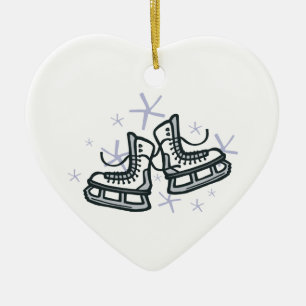 Skate und Schneeflocken Keramikornament