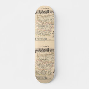 Skateboard 1858 Carte du département de Mayenne, France
