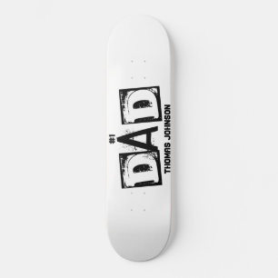 Skateboard #1 Papa noir et blanc Personnalisé