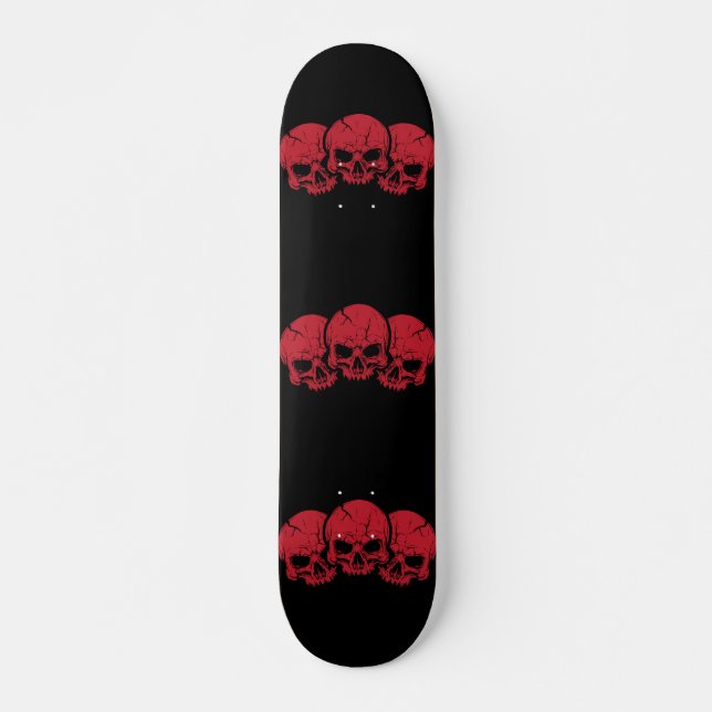 Skateboard 3 crâne rouge  (Devant)