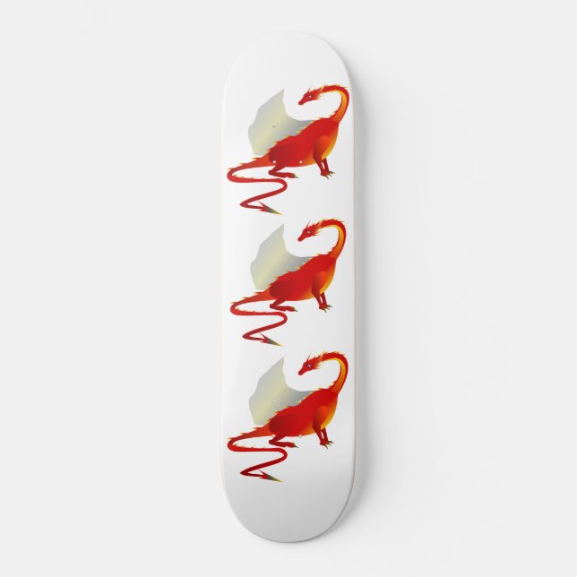 Skateboard 3 dragons rouges (Recto)