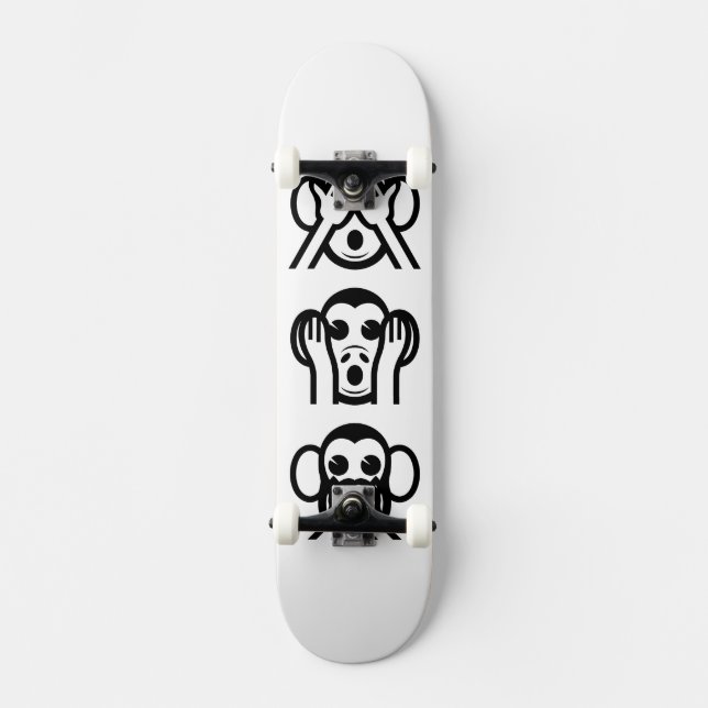 Skateboard 3 Singes Sages Emoji (Recto)