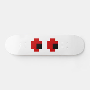 Skateboard 8 bits Éffrayants yeux rouges