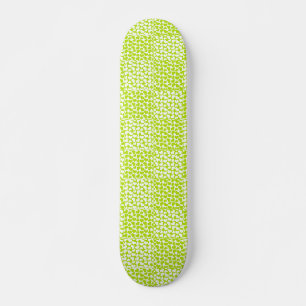 Skateboard à damiers Amour en Lime Vert et Blanc