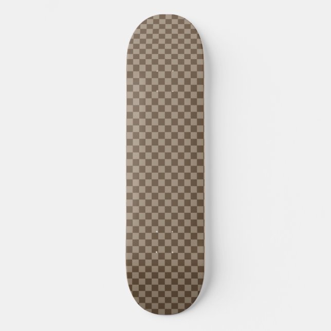 Skateboard À damiers beige Motif (Recto)