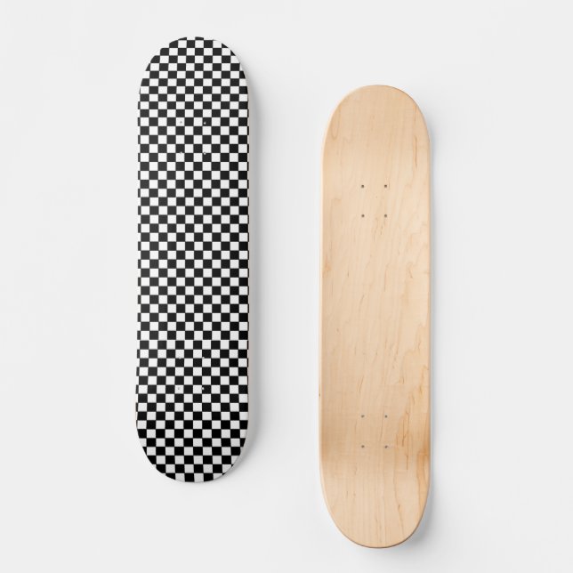 Skateboard à damiers forme motif (Recto)